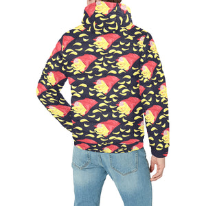 Potato Chips Pattern Print Design 05 Men's Padded Hooded Jacket(ModelH42)