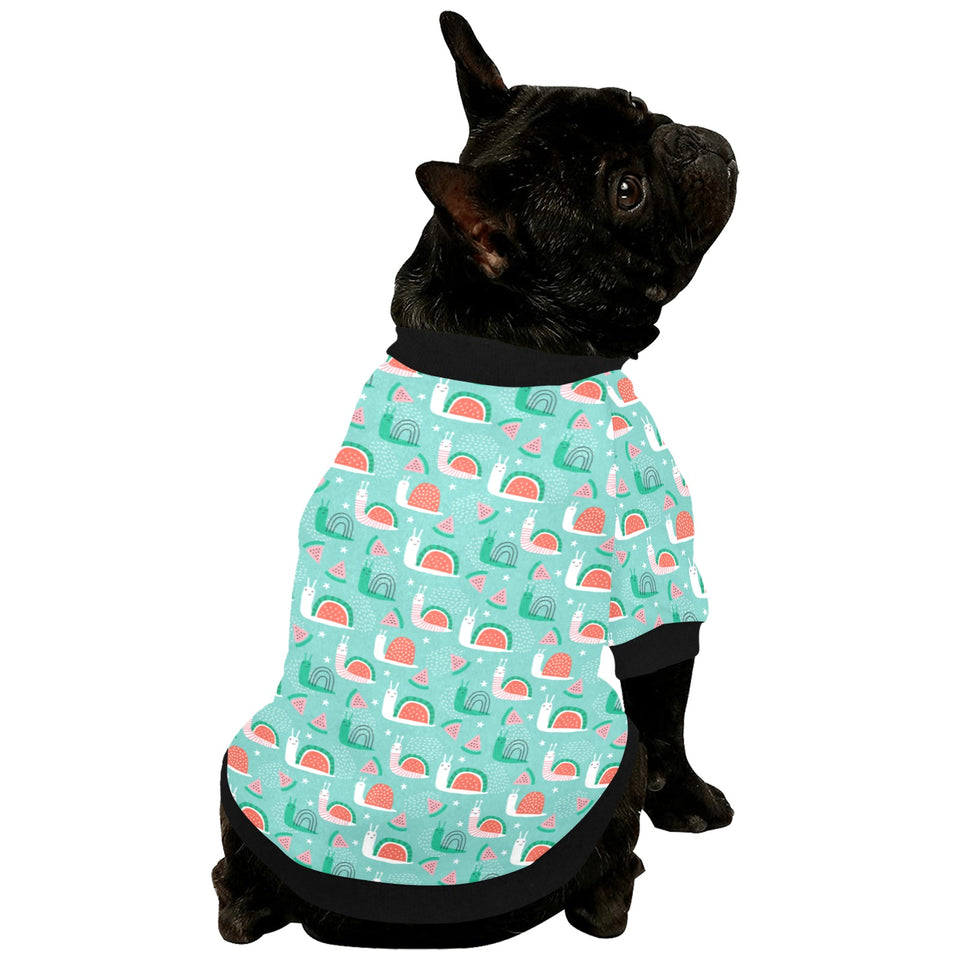 Snail Pattern Print Design 01 All Over Print Pet Dog Round Neck Fuzzy Shirt