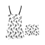 Engine Piston Theme Background Pattern Print Desig Chest Sexy Pleated Two Piece Swim Dress