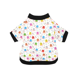 Snail Pattern Print Design 05 All Over Print Pet Dog Round Neck Fuzzy Shirt