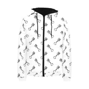 Engine Piston Pattern Print Design 02 Men's Padded Hooded Jacket(ModelH42)