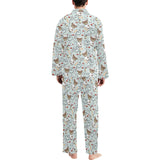 Teddy Bear Pattern Print Design 02 Men's Long Pajama Set