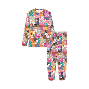 Snowman Colorful Theme Pattern Kids' Boys' Girls' All Over Print Pajama Set