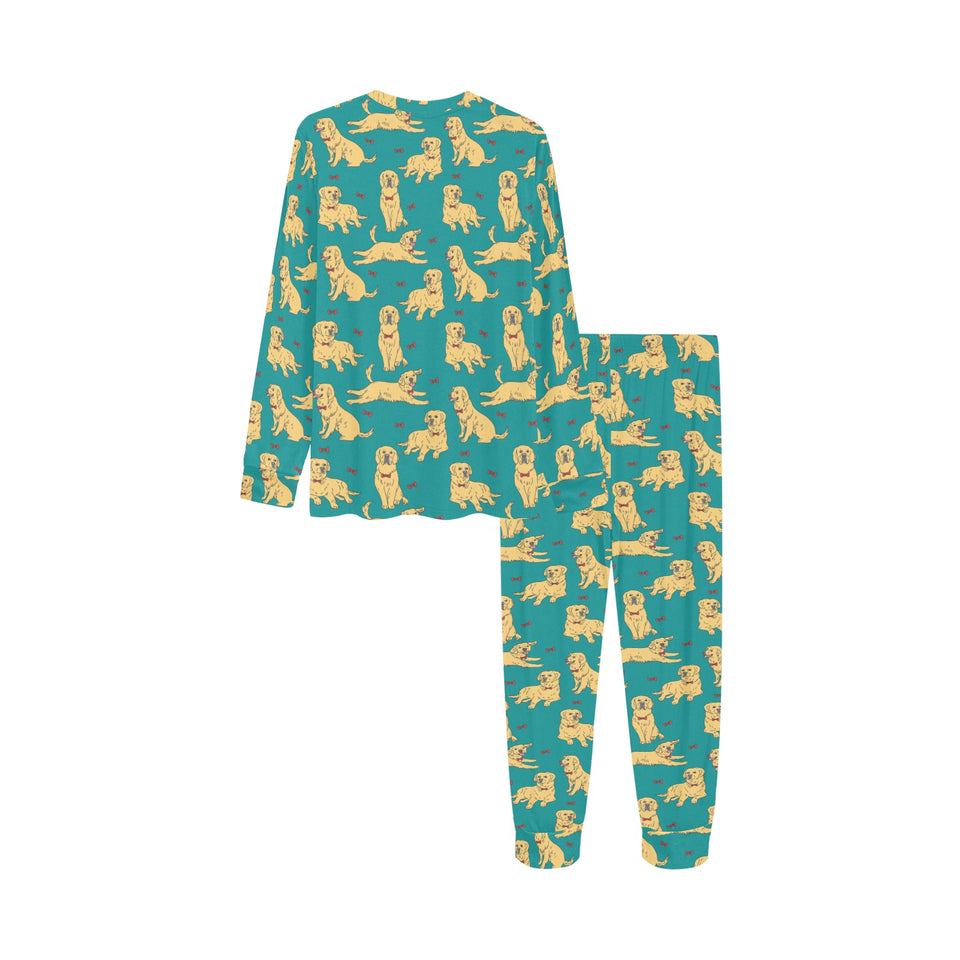 Golden Retriever Pattern Print Design 05 Kids' Boys' Girls' All Over Print Pajama Set