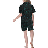 Stingray Pattern Print Design 02 Kids' Boys' Girls' V-Neck Short Pajama Set