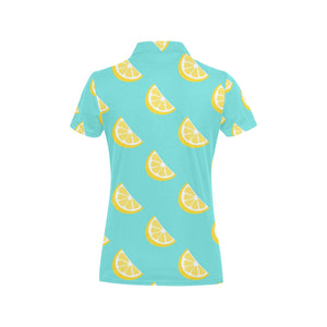 Lemon Theme Pattern Women's All Over Print Polo Shirt