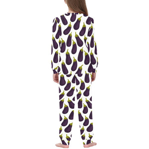 Eggplant Pattern Print Design 01 Kids' Boys' Girls' All Over Print Pajama Set