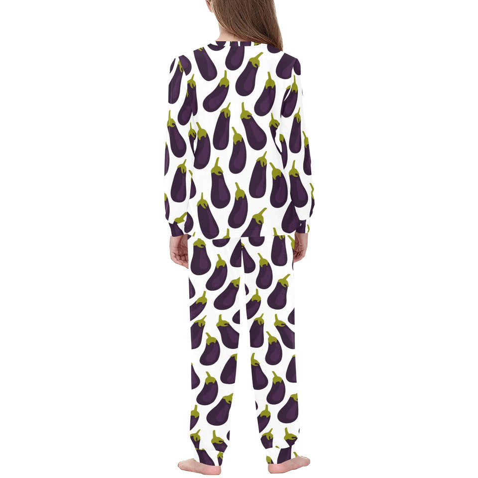 Eggplant Pattern Print Design 01 Kids' Boys' Girls' All Over Print Pajama Set