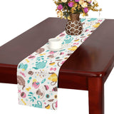 Tea pots Pattern Print Design 05 Table Runner