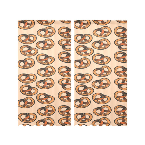 Pretzels Pattern Print Design 02 Gauze Curtain