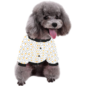 Fried Eggs Pattern Print Design 05 All Over Print Pet Dog Round Neck Fuzzy Shirt