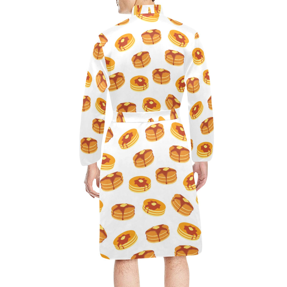 Pancake Pattern Print Design 04 Men's Long Sleeve Belted Night Robe