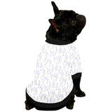 Eiffel Tower Lavender Pattern Print Design 01 All Over Print Pet Dog Round Neck Fuzzy Shirt