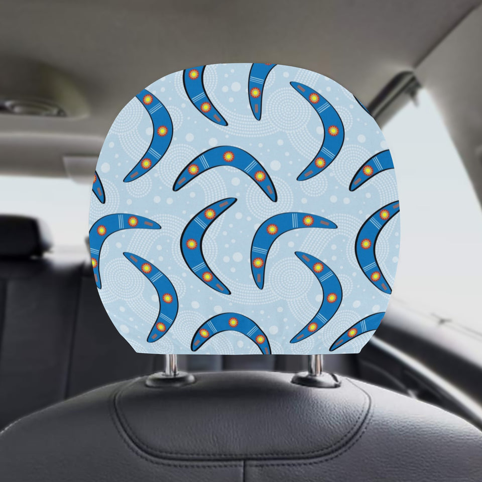 Boomerang Aboriginal Pattern Car Headrest Cover