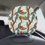 Parrot Flower Pattern Car Headrest Cover