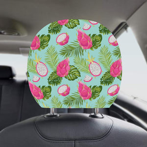 Dragon Fruit Leaves Pattern Car Headrest Cover