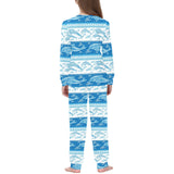 Dolphin Tribal Pattern Ethnic Motifs Kids' Boys' Girls' All Over Print Pajama Set