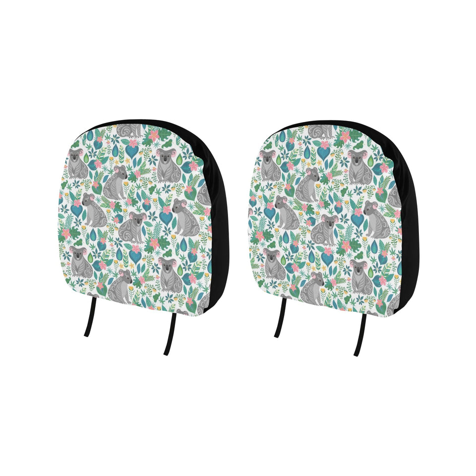 Koala Leaves Pattern Car Headrest Cover