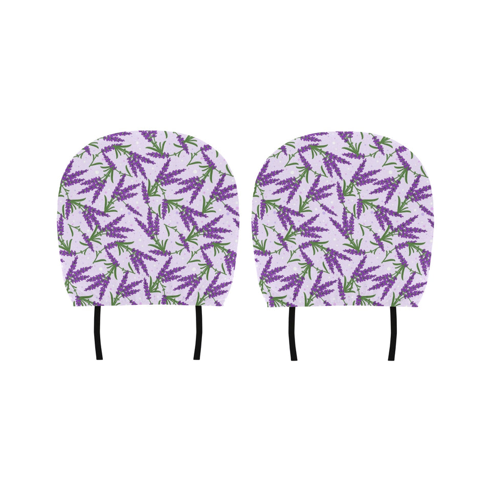 Lavender Pattern Car Headrest Cover