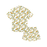 Sandwich Pattern Print Design 05 Kids' Boys' Girls' V-Neck Short Pajama Set