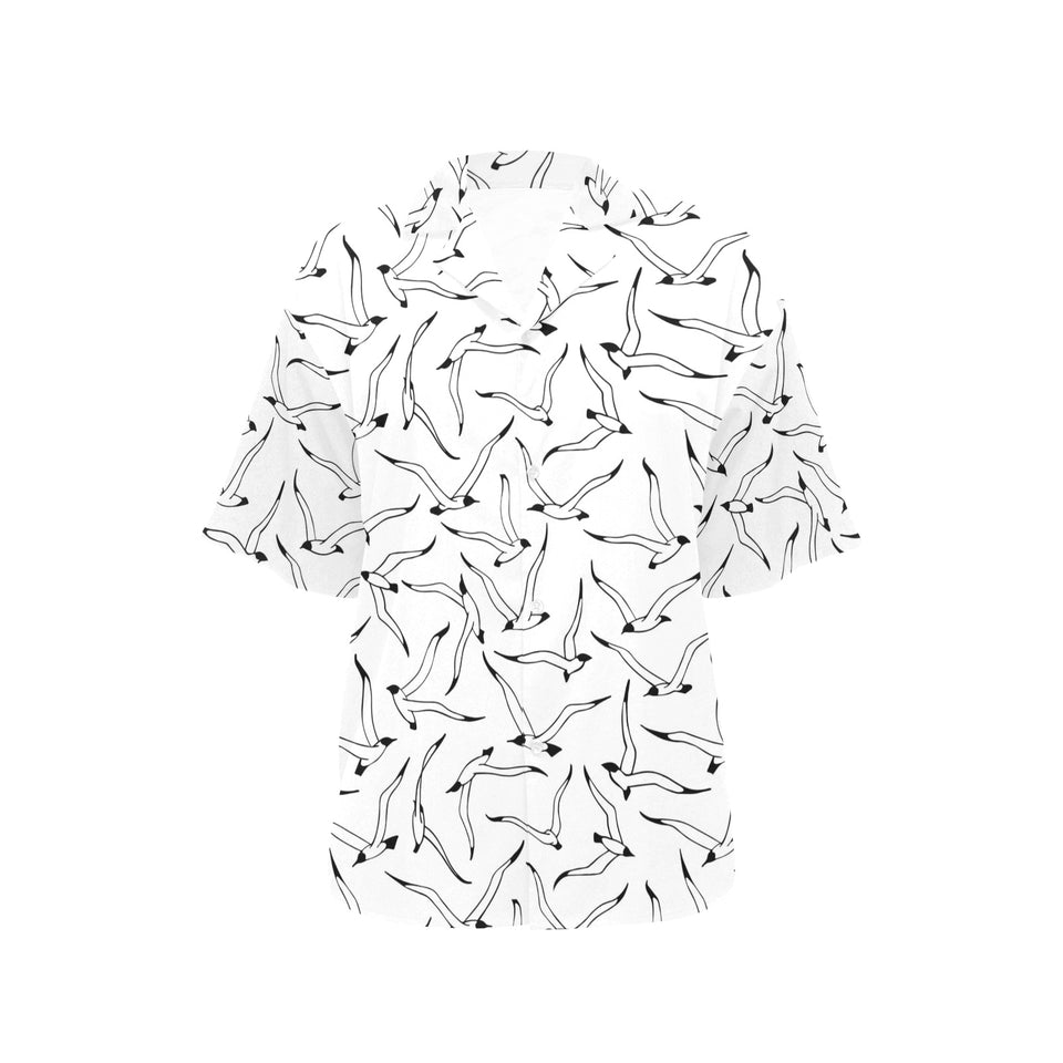 Seagull Pattern Print Design 04 Women's All Over Print Hawaiian Shirt