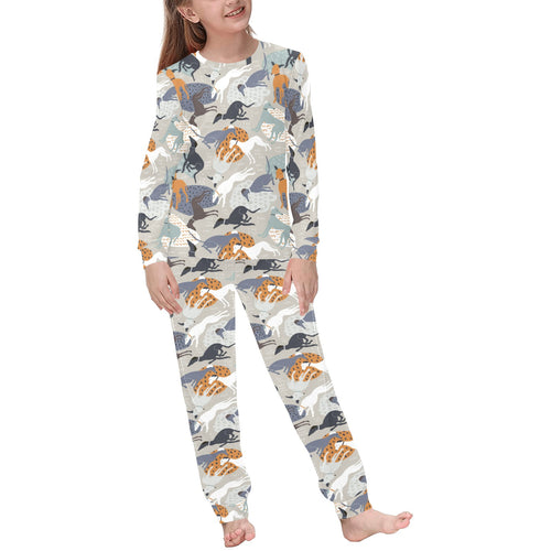 Greyhound Pattern Print Design 04 Kids' Boys' Girls' All Over Print Pajama Set