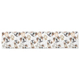 English Bulldog Pattern Print Design 01 Table Runner