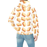 Sandwich Pattern Print Design 01 Men's Padded Hooded Jacket(ModelH42)