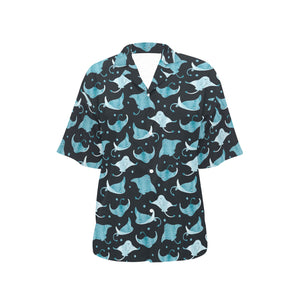 Stingray Pattern Print Design 04 Women's All Over Print Hawaiian Shirt