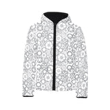 Gear Pattern Print Design 05 Kids' Boys' Girls' Padded Hooded Jacket