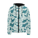 Stingray Pattern Print Design 01 Men's Padded Hooded Jacket(ModelH42)