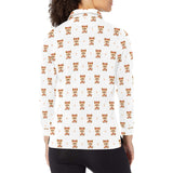 Yorkshire Terrier Pattern Print Design 03 Women's Long Sleeve Polo Shirt