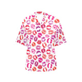 Lips Pattern Print Design 04 Women's All Over Print Hawaiian Shirt