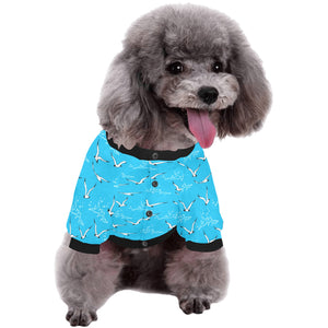 Seagull Pattern Print Design 05 All Over Print Pet Dog Round Neck Fuzzy Shirt