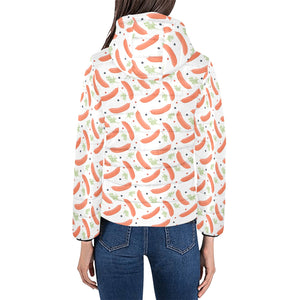 Sausage Pattern Print Design 03 Women's Padded Hooded Jacket