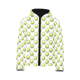 Tennis Pattern Print Design 05 Kids' Boys' Girls' Padded Hooded Jacket