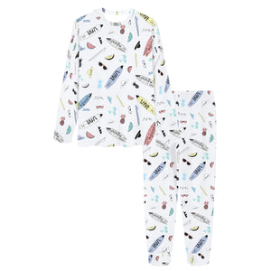 Surfboard Pattern Print Design 01 Women's All Over Print Pajama Set