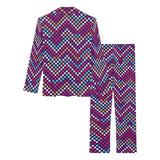 Zigzag Chevron Pokka Dot Aboriginal Pattern Women's Long Pajama Set