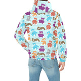 Teddy Bear Pattern Print Design 03 Men's Padded Hooded Jacket(ModelH42)