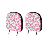 Pink Sakura Pattern Car Headrest Cover