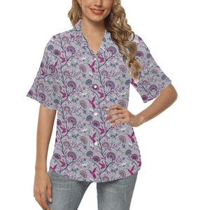 Hummingbird Pattern Print Design 04 Women's All Over Print Hawaiian Shirt