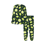 Lime Leaves Pattern Kids' Boys' Girls' All Over Print Pajama Set