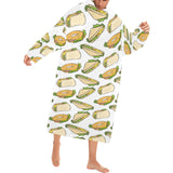 Sandwich Pattern Print Design 05 Blanket Robe with Sleeves