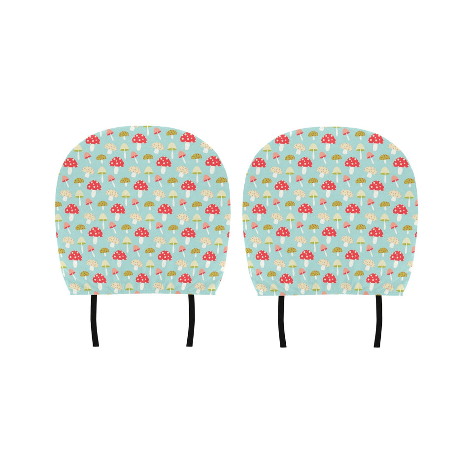 Mushroom Pattern Background Car Headrest Cover