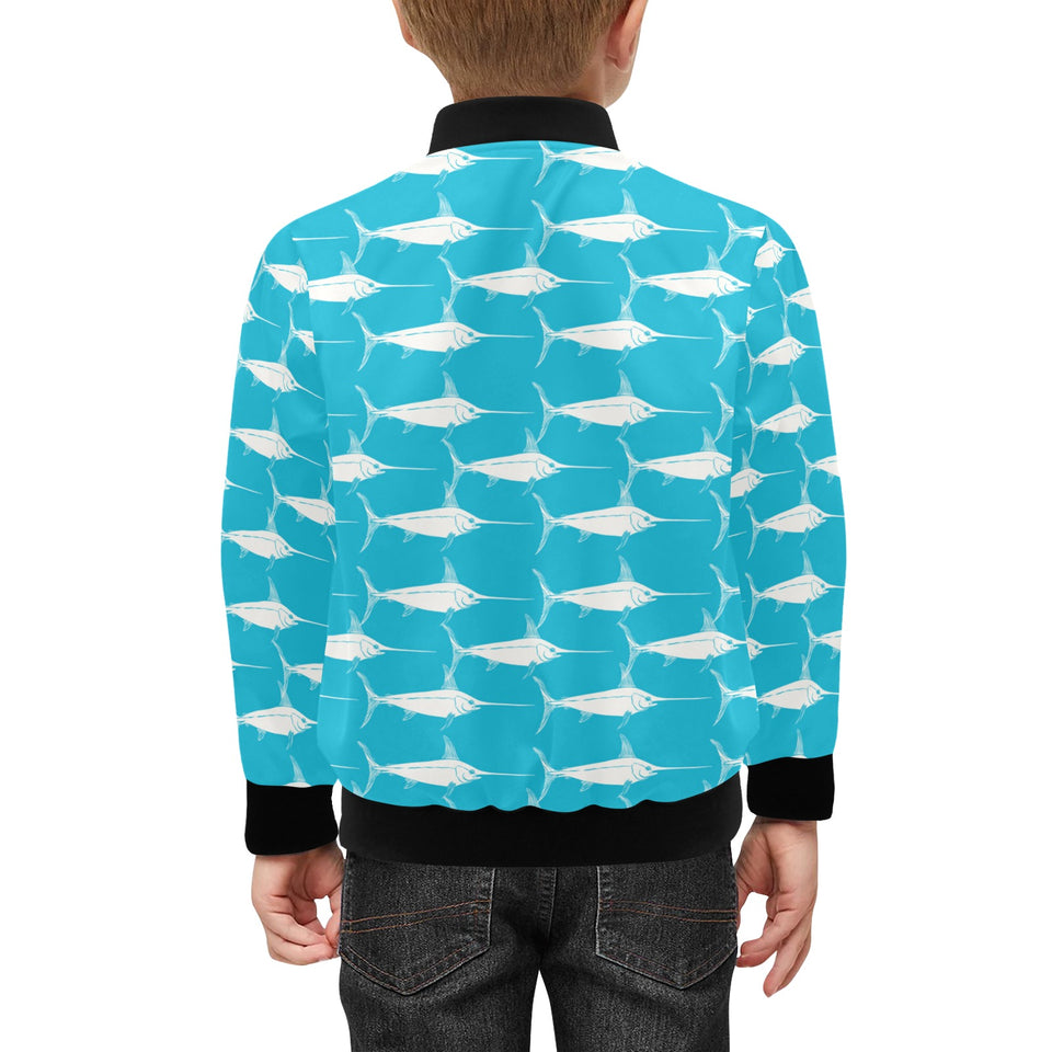 Swordfish Pattern Print Design 02 Kids' Boys' Girls' Bomber Jacket