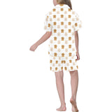 Golden Retriever Pattern Print Design 03 Kids' Boys' Girls' V-Neck Short Pajama Set