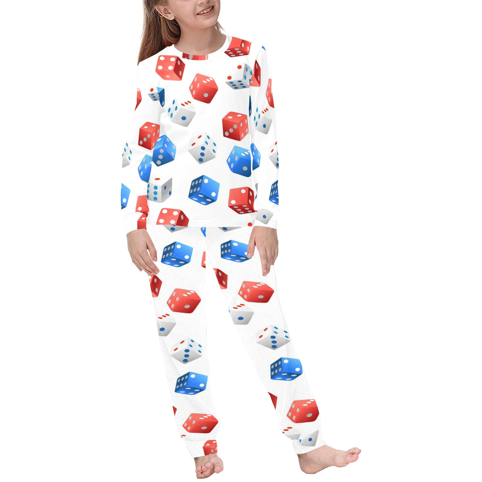 Dice Pattern Print Design 01 Kids' Boys' Girls' All Over Print Pajama Set