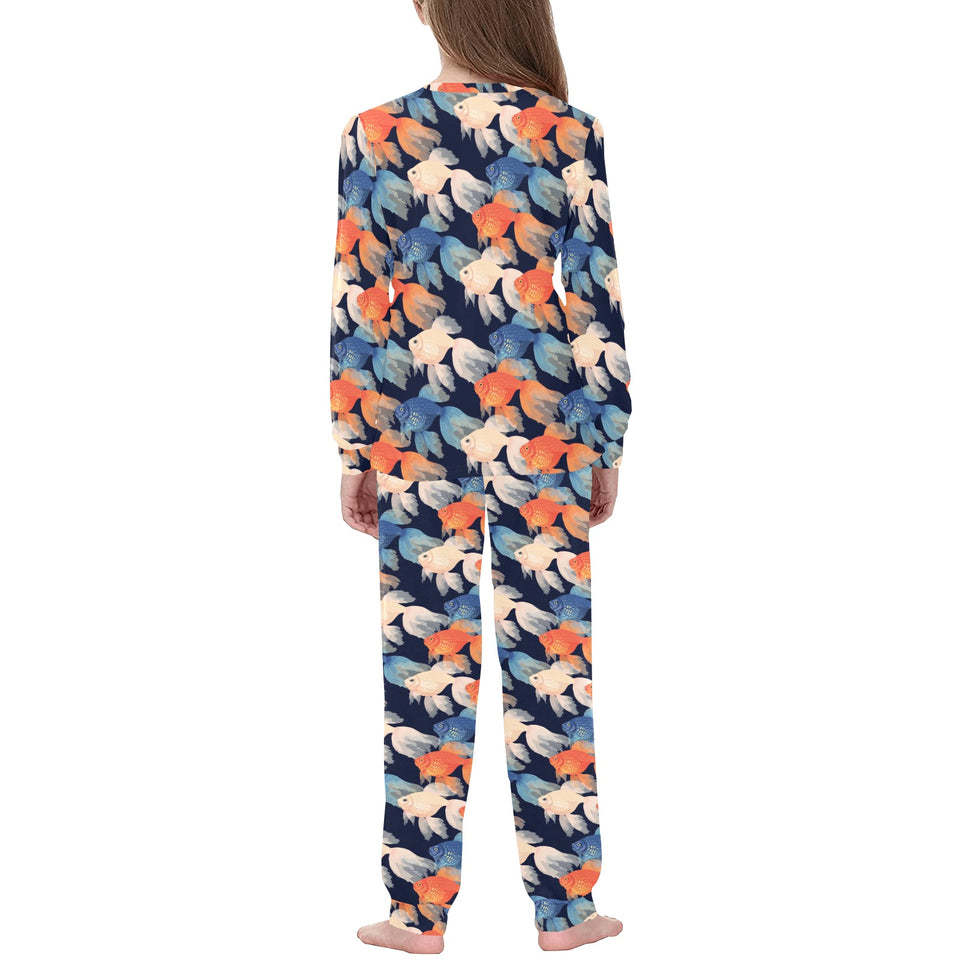 Goldfish Pattern Print Design 04 Kids' Boys' Girls' All Over Print Pajama Set