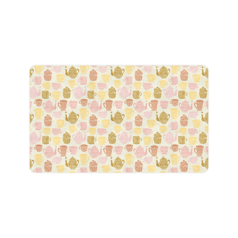 Tea pots Pattern Print Design 02 Doormat