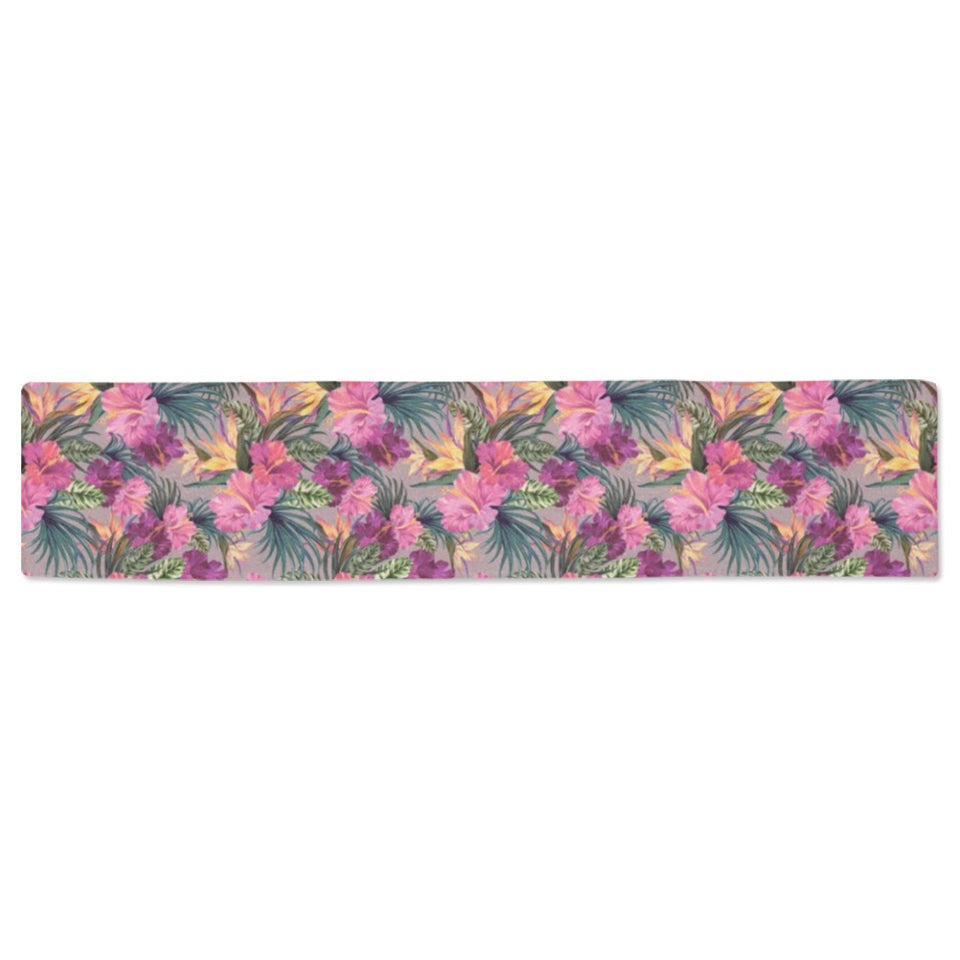 Hibiscus Pattern Print Design 03 Table Runner